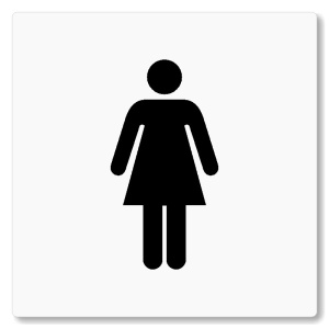 WC ženy, 100x100mm, bílá, Nevada